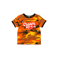 Cream On It Baby Girl Tee (Orange Camo)